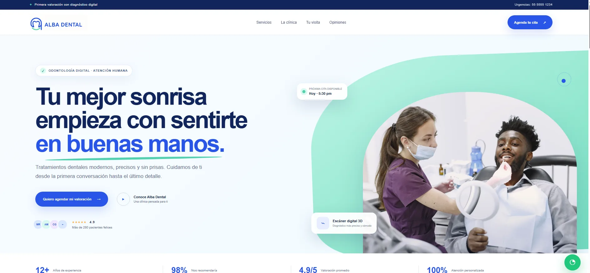 Demo real de sitio web para clínica dental